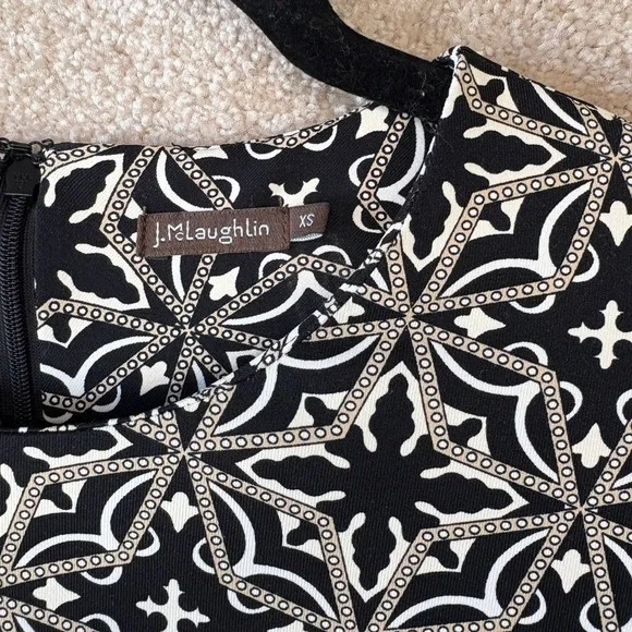 J McLaughlin Catalina Cloth Dress Size XS Geometric Sheath‎ Modest Business - Picture 3 of 7
